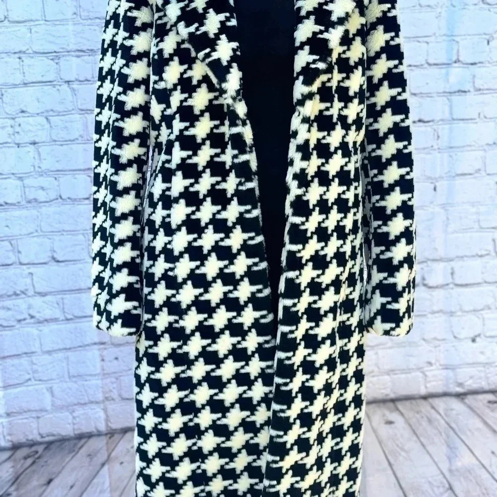 COPY - EXPRESS FLEECE HOUNDSTOOTH FLEECE COAT